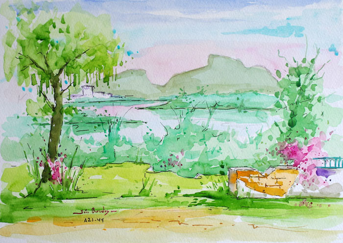 Vista de uma lagoa na Barra