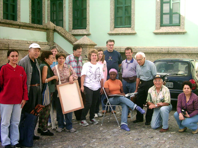 Grupo de pintura ao ar livre