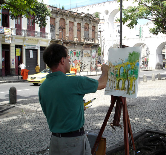 Painting at the Lapa Arches