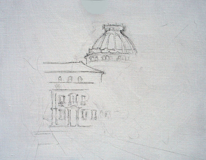 Traços iniciais do desenho