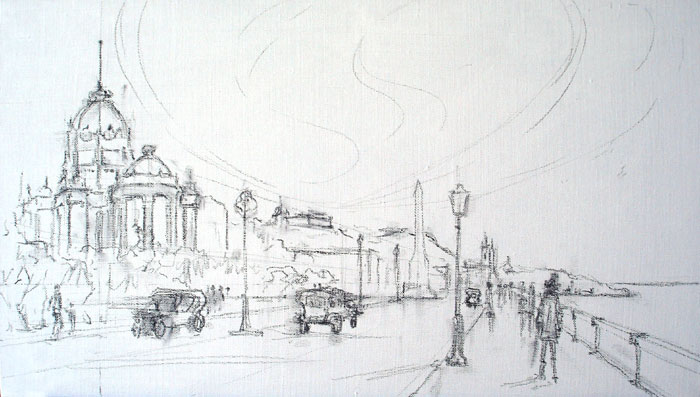 Desenho da Av. Beira-Mar no início do Séc. XX